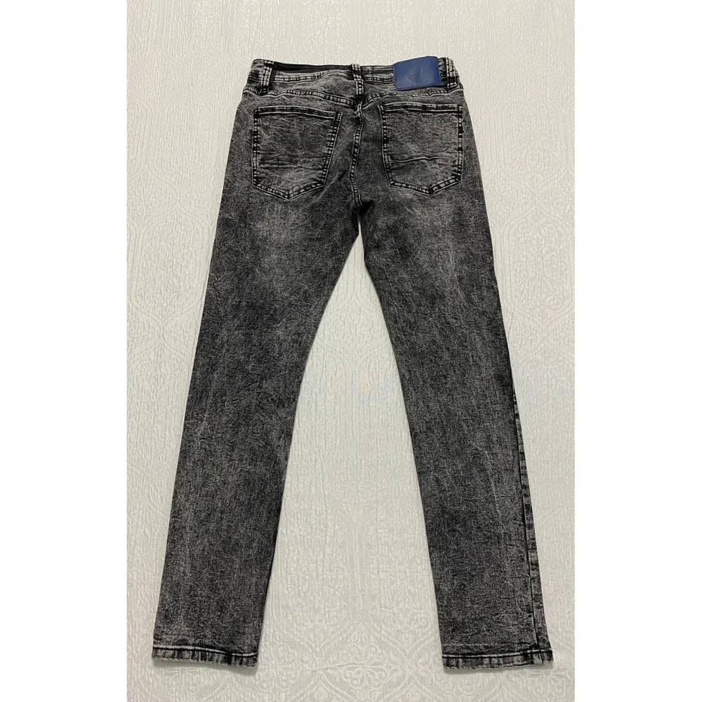 Smoke &‎ Ash Premium Denim Jeans Mens 30x30 Acid Wash Slim Fit Cotton Blend